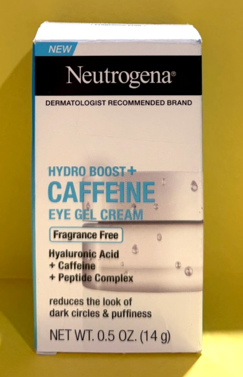 Neutrogena Hydro Boost + Caffeine Eye Gel Cream Fragrance Free 0.5 Oz No Date