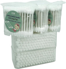 Baby Safety Cotton Swabs Large Tip Organic 80 Count 5 Pack 400 Total