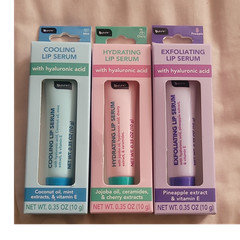 b.pure Lip Serum Set Cooling Hydrating Exfoliating Hyaluronic Acid 0.35 oz