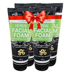4X Patanjali Herbal Facial Foam -Anti Pollution Face Wash -Charcoal, Honey -60G