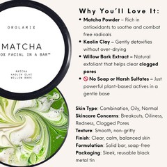 Matcha Detox Facial in A Bar™ | Purifying Soap Free Cleanser | All Natural