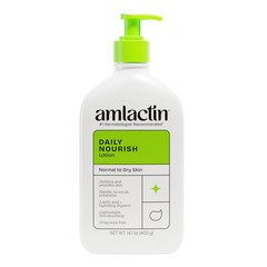 AmLactin Daily Nourish Body Lotion, 12% Lactic Acid for Dry Skin Relief, 14.1OZ