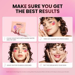 AILEORY Under Eye Patches (24 Pairs) – Tri-color Glitter Eye Gel Pads for Dark C