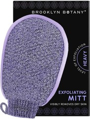 Brooklyn Botany Exfoliating Mitt for Bath and 1 Count (Pack of 1), Purple