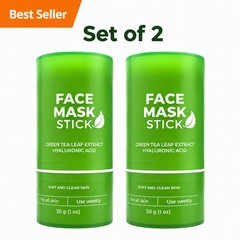 Green Tea Face Mask Stick 30g Hyaluronic Acid Deep Cleansing Set of 2