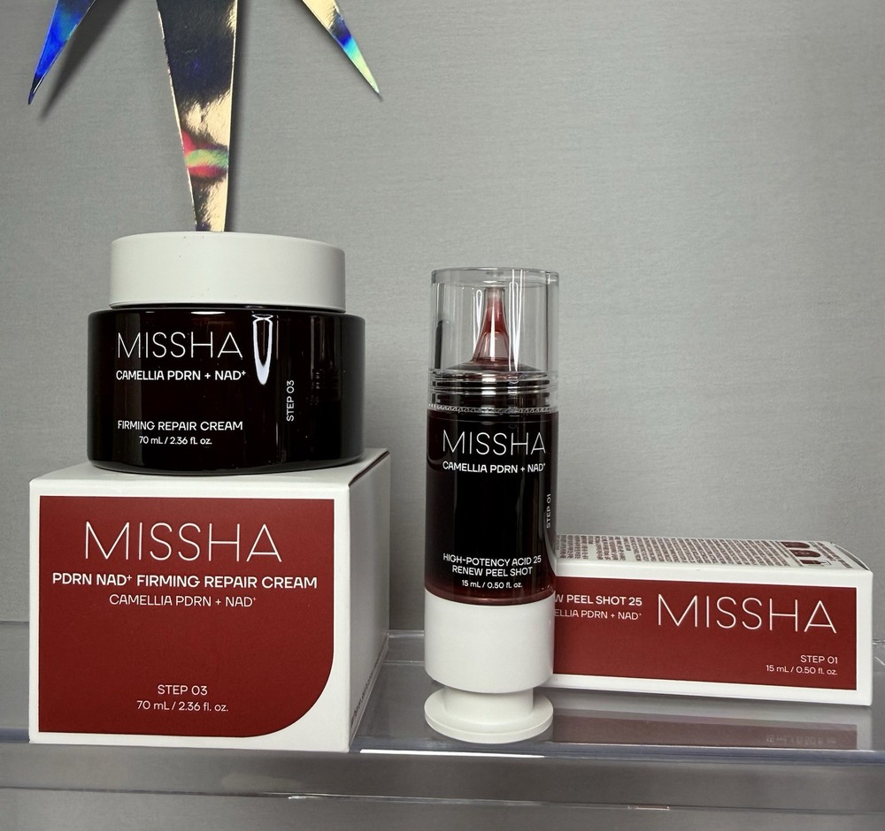 MISSHA Vampire Camellia PDRN + NAD+ Firming Repair Cream + Renew Peel Shot Set