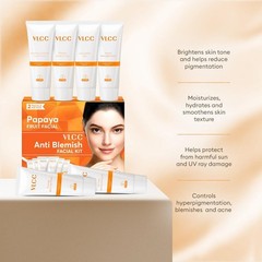 VLCC Papaya Fruit Facial Kit 60gm, free shipping