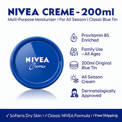 NIVEA Creme 200ml | All Season Skin Cream | Provitamin B5 | For Dry Skin Care