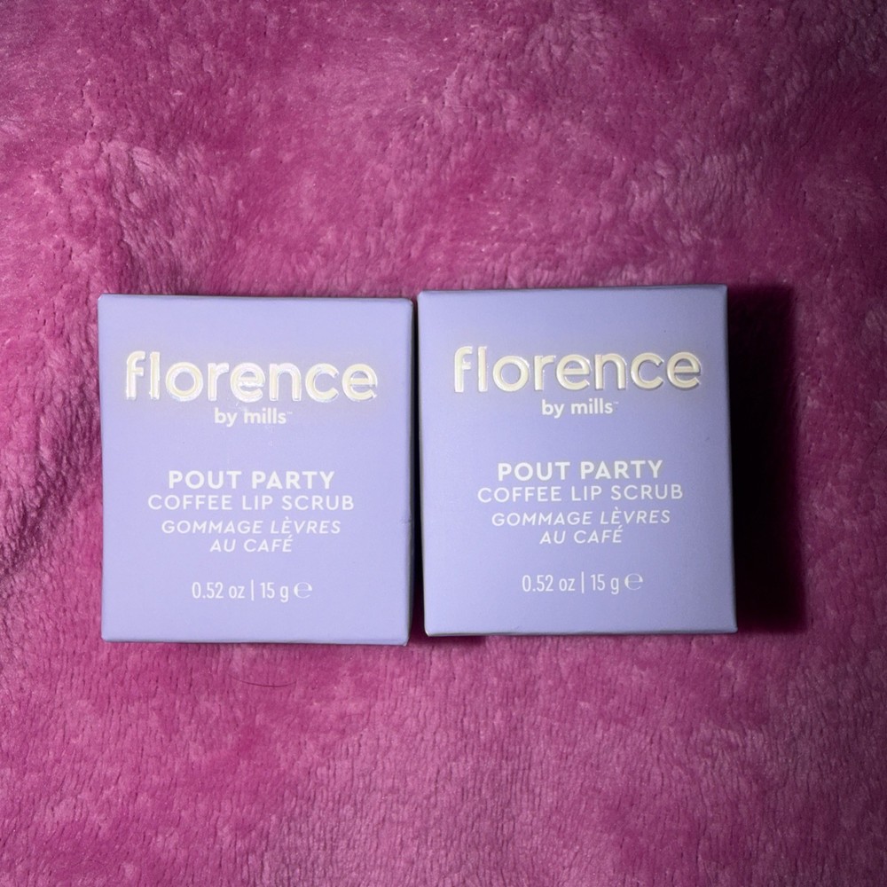 2x Florence By Mills Pout Party Coffee Lip Scrub .52 oz New In Box