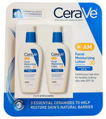 CeraVe AM Facial Moisturizing Lotion SPF 30 (2 Pack), 3 fl oz Each, Exp:09/2027