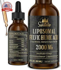 2000 MG Liposomal Fulvic Acid + Humic Acid + Trace Minerals Complex – More Poten