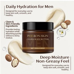 Men&rsquo;s Pheromone Body Butter – Cedar Scent, Moisturizing Skin Cream, 8oz