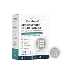 Curalona 2-in-1 Microneedle Hydrocolloid Patches for Face & Body Skin Care