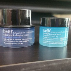 belif Aqua Bomb Mini Set: Sleeping Mask 10ml + Moisturizing Eye Bomb 5ml