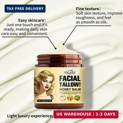 Tallow and Honey Balm – Beef Tallow for Skin 4OZ, 2025 Natural Tallow Face Moist