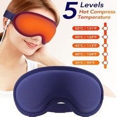 Electric Heated Eye Mask Vibration Massager, Warm Eye Compress Mask for Dry Eyes