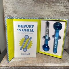 Benefit Cosmetics Depuff N&rsquo; Chill Ice Globe Facial Massager Blue White New