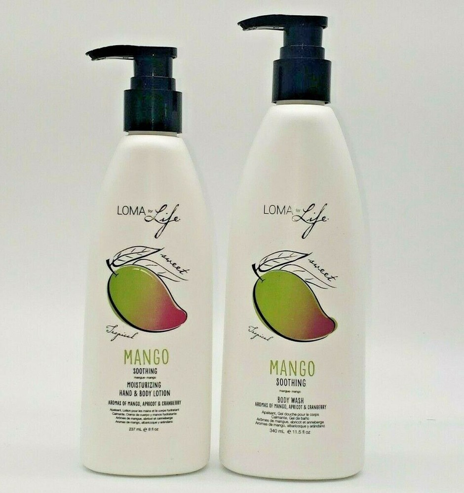 Loma Mango Body Wash 11.5 oz and Body Lotion 8 oz Set