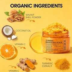 New Turmeric Body Scrub -Acne Dark Spots Smooth Skin Exfoliate Natural Soft Skin