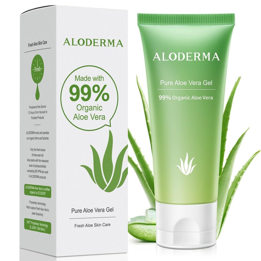 Aloderma 99% Organic Aloe Vera Gel Made within 12 Hours of Harvest Face & Body