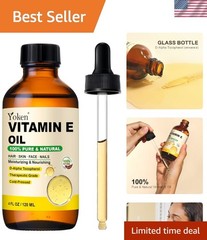 Organic Unscented Vitamin E Oil 4oz – Multi-Purpose Hydration for Face & Body