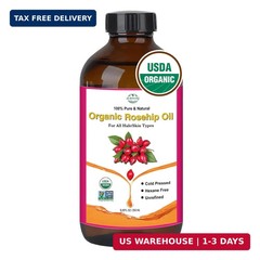 Rosehip Seed Oil for Face, 100% Pure Natural Organic Rosehip Oil Cold Pressed Un