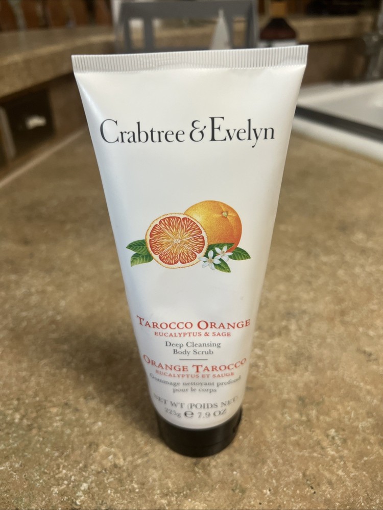 NEW Crabtree & Evelyn Body Scrub Tarocco Orange Eucalyptus Sage 7.9oz Full Size