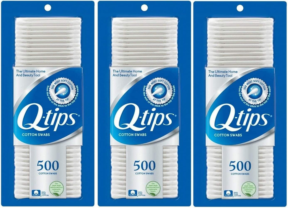 Cotton Swabs Pack of 3 1500 Count Baby Pet Care Gentle Sensitive Use