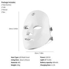 7 Colors LED Facial Mask Light Therapy Face Neck Skin Rejuvenation Beauty Tool