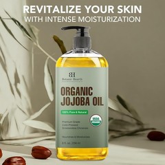 Botanic Hearth Organic Jojoba Oil 8oz 100% Pure Hair Skin