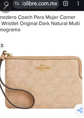 NWT COACH Corner Zip whristle beige monogram
