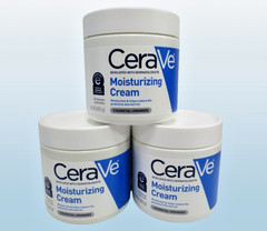 CERAVE MOISTURIZING CREAM FACE & BODY NORMAL TO DRY SKIN 16 OZ NWOB 3PC.
