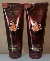 Bath & Body Works Chocolate Amber Body Cream X 2, 8oz Each