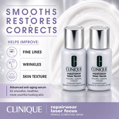 Clinique Repairwear Laser Focus Wrinkle Correcting Serum 2 x 0.5 oz = 1 oz NEW