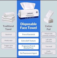 Disposable Face Towel, Face Clean Dry Makeup Remover Wipes, 80 Count, 1 Pack