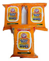 Arm & Hammer Ultra Max Face & Body Wipes Fresh Scent 30 Ct – Lot of 3 (90 Total)
