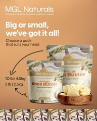 100% Pure Raw African Shea Butter 10 lb – Unrefined Moisturizer for Skin & Hair,