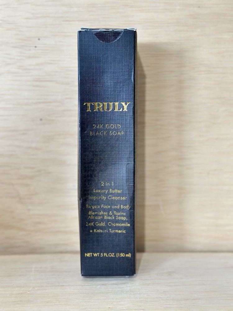 TRULY 24K Gold Black Soap 2 in 1 Luxury Butter Impurity Cleanser 5 oz PAO 6 Mo