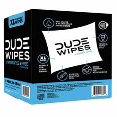 DUDE Wipes Fragrance-Free Moisturizing XL – 480 Flushable Wet Wipes