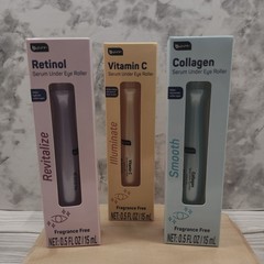 B.pure Under Eye Serum Roller Set of 3 Retinol Vitamin C Collagen Fragrance Free