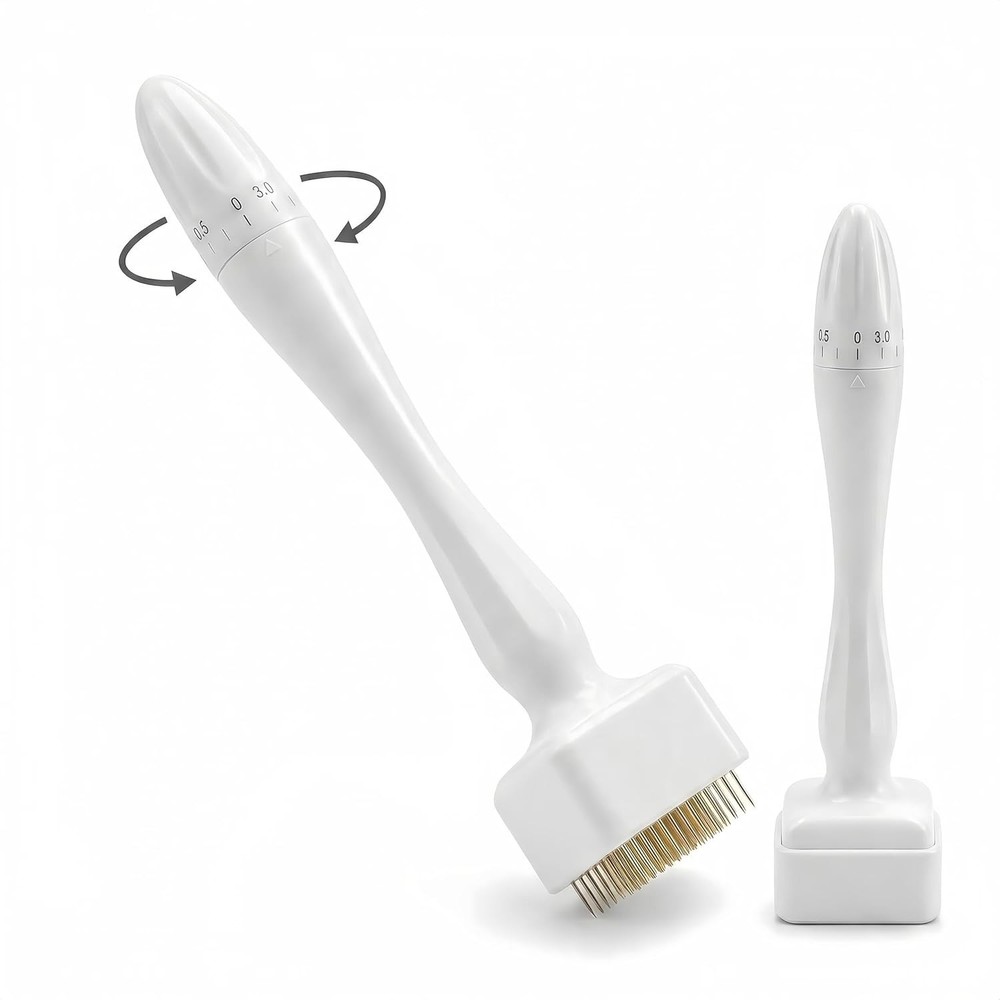 Titanium Derma Stamp 140 Microneedle Adjustable Beauty Tool Face Body Scalp
