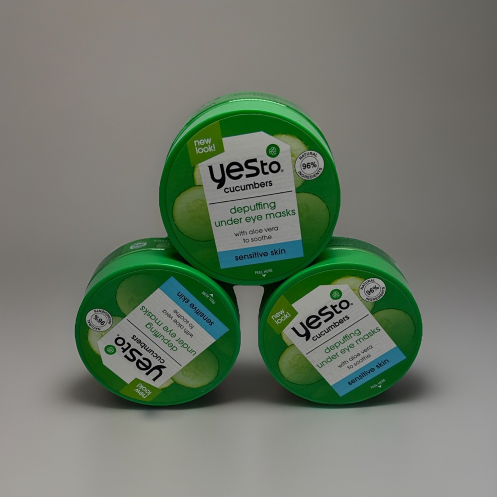 YES TO Cucumbers Depuffing Under Eye Mask Aloe Vera Sensitive Skin Soothing3Pack