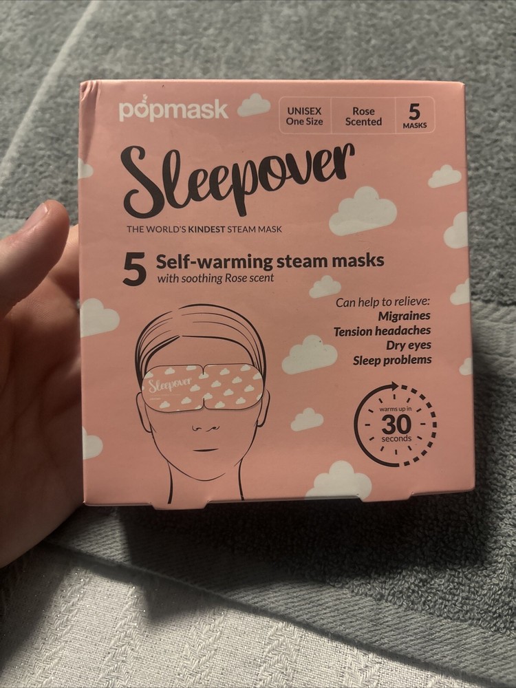 POPMASK LONDON Sleepover Rose Scented Self-Warming Steam Mask (5 Pack).