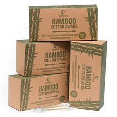 Eco-Friendly Bamboo Cotton Swabs 2000 Count | Double Tipped Pure Cotton Buds | N