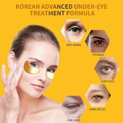 24K Gold Under Eye Patches – 30 Pairs, Treatment for Dark Circles & Puffy Eyes