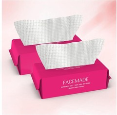 100 Count (2 Packs) Disposable Face Towels, Ultra Thick Face Towelettes