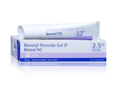 2 x 30gm Galderma Benzac AC Gel, Benzoyl Peroxide 2.5% anti-bacterial treat acne
