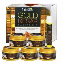 NutriGlow Gold Kesar Facial Kit Instant Radiance Shine & Youthful Glow, 250 gm