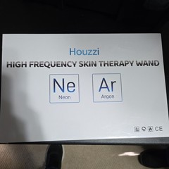 Houzzi High Frequency Skin Therapy Wand 4PC Neon ARgon Facial Device Skin Care
