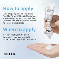 NIDA Moisturizing Cream 100ml Anti Wrinkle Brightening Hydrating Korea